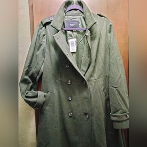 Torrid 2/2XL/18-20 Olive Green Military inspired Fit and Flare Coat